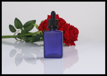 Çin Düz Kare Esansiyel Yağı Cam Şişeler Parfüm Ambalaj İçin Mavi Mat Renk Tedarikçi